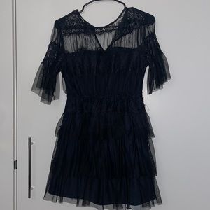 Zara lace ruffles mini dress
